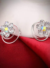 12 piezas de flores de diamantes de imitación de cristal para decoración del cabello